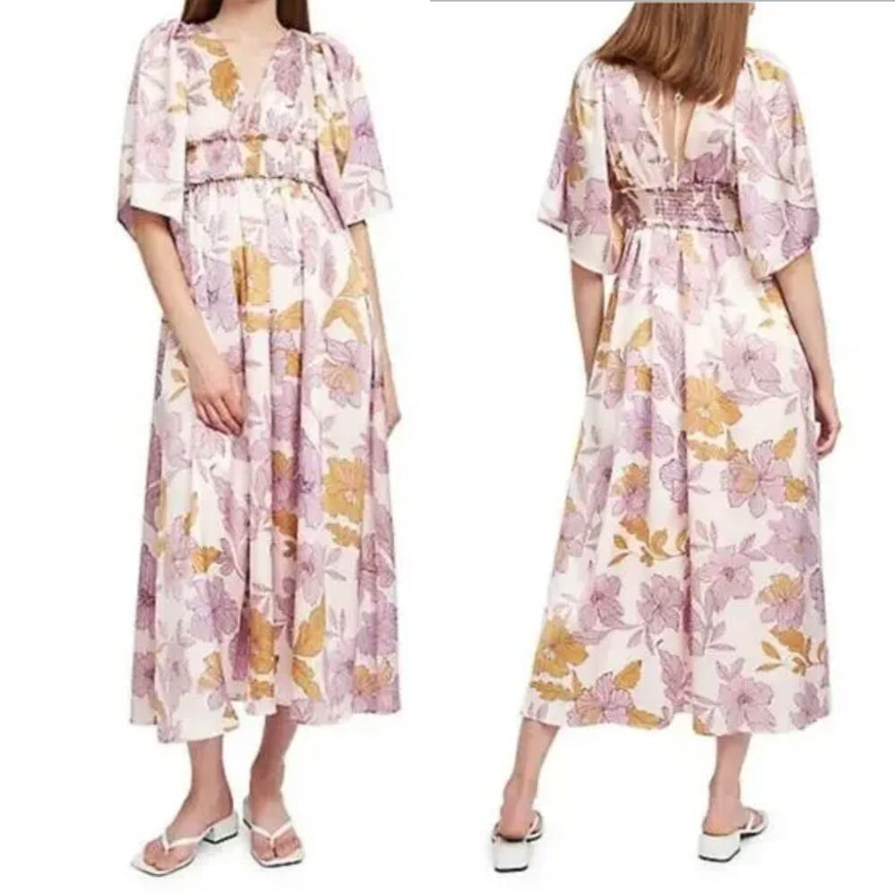 Anthropologie En Saison NWT Jejune Smocked Floral Midi Dress